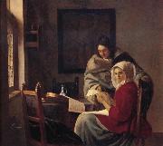 Johannes Vermeer Girl interrupted at her music oil painting reproduction